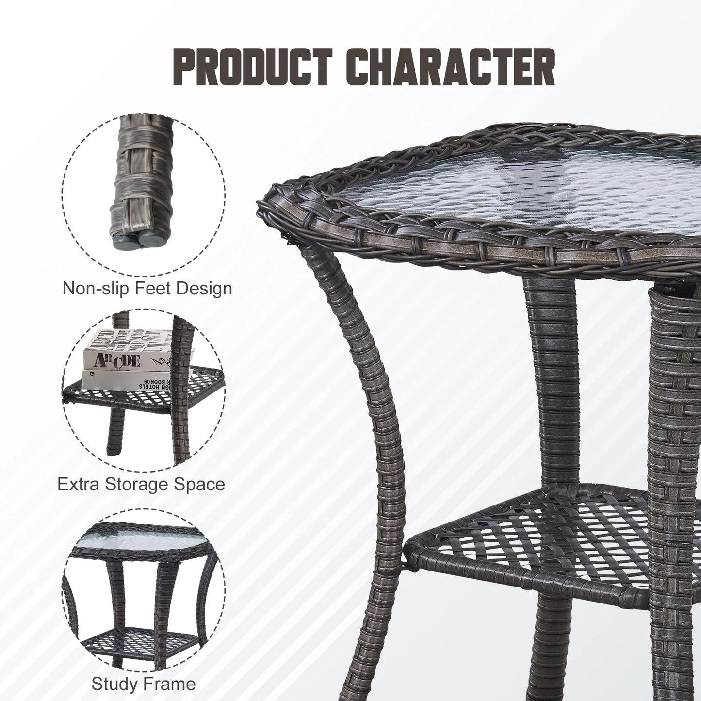 8 Pieces Patio Furniture Sets with Swivel Rocking Chairs,High-Back Rattan Patio Outdoor Conversation Set with 2-Seat Sofa & Coffee Table for Porch Deck Backyard Poolside