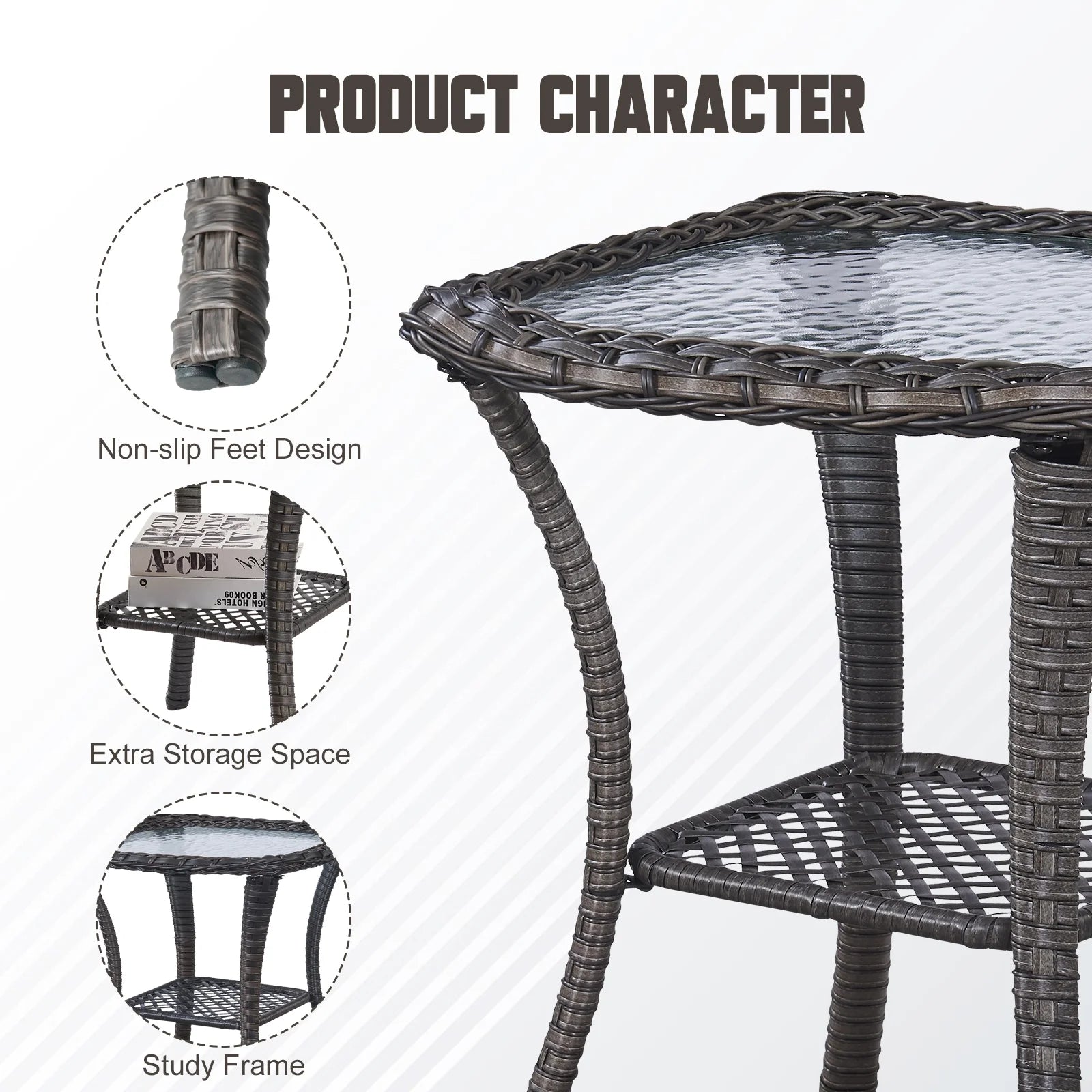 8 Pieces Patio Furniture Sets with Swivel Rocking Chairs,High-Back Rattan Patio Outdoor Conversation Set with 2-Seat Sofa & Coffee Table for Porch Deck Backyard Poolside