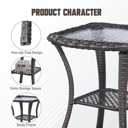 8 Pieces Patio Furniture Sets with Swivel Rocking Chairs,High-Back Rattan Patio Outdoor Conversation Set with 2-Seat Sofa & Coffee Table for Porch Deck Backyard Poolside