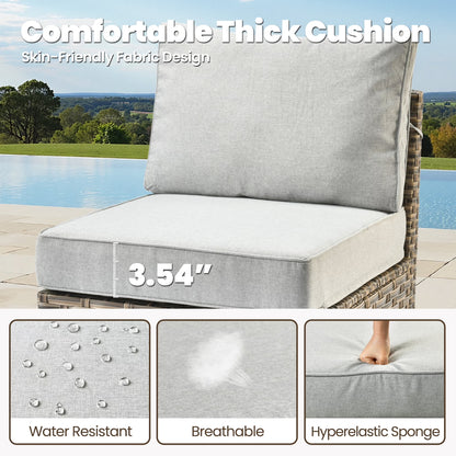 9 Pieces Patio Furniture Set outside Furniture Wicker Patio Conversation Set with Swivel Chairs, Outdoor Furniture for Garden, Gray