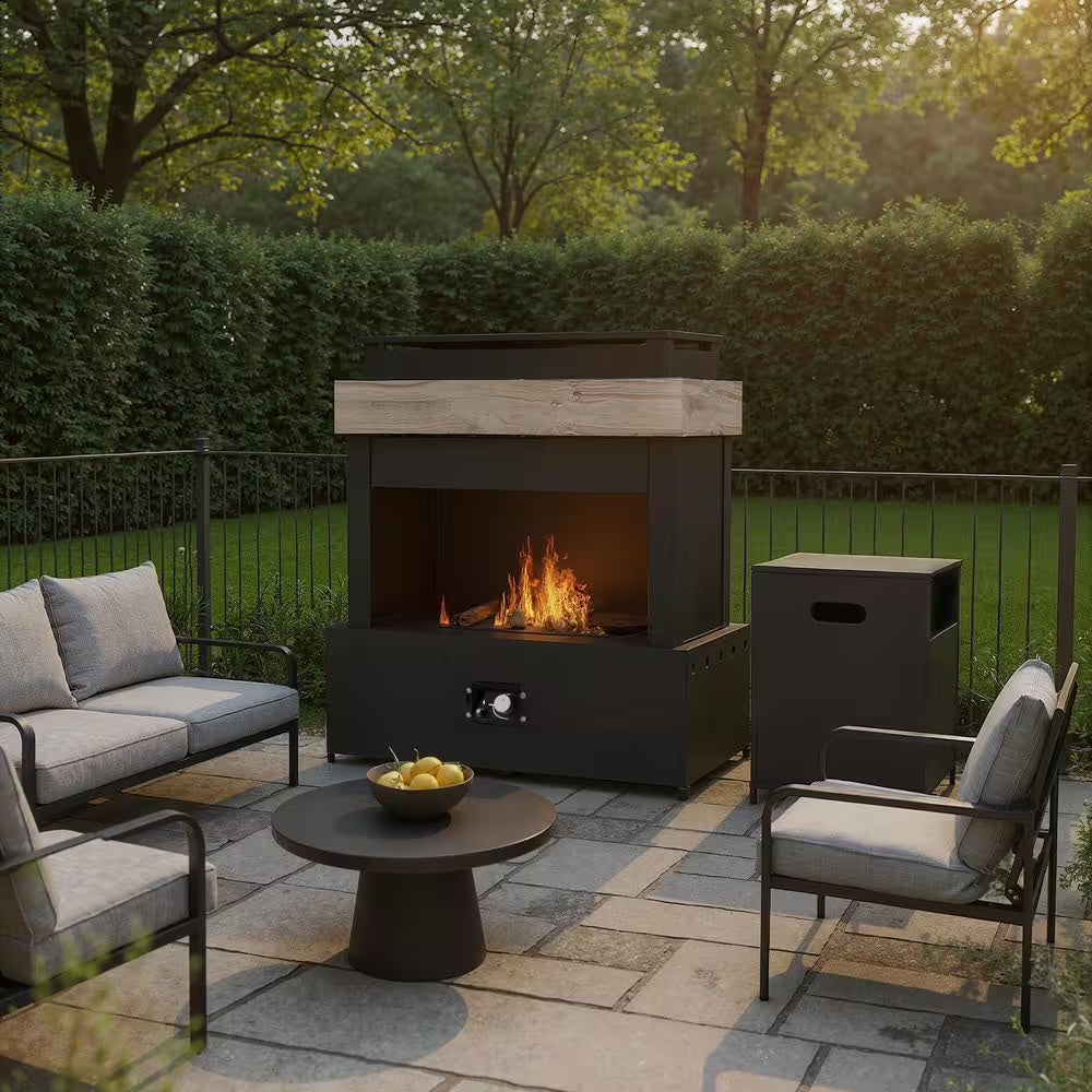 43 In. 50000BTU Propane Fire Pit Table Modern Outdoor Gas Fire Table